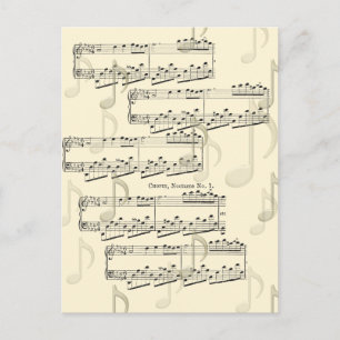 Musiknot Chopin Romantisk Nocturne Vykort