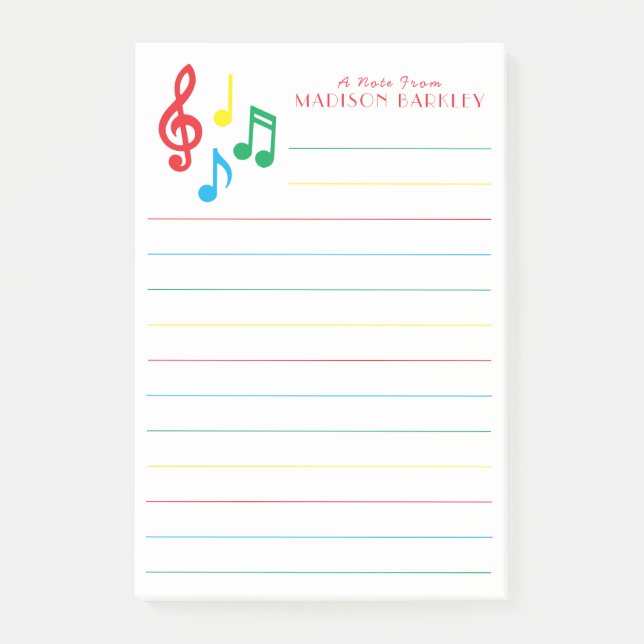 Musiknot Musiklärare Post-it Block (Framsida)