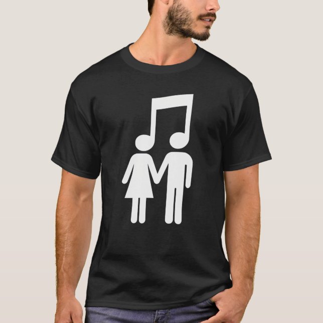 Musiknot Stickälskande Figur Konsert T Shirt (Framsida)
