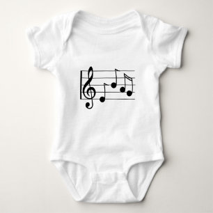 Musiknotation treble clef och personal t-shirt