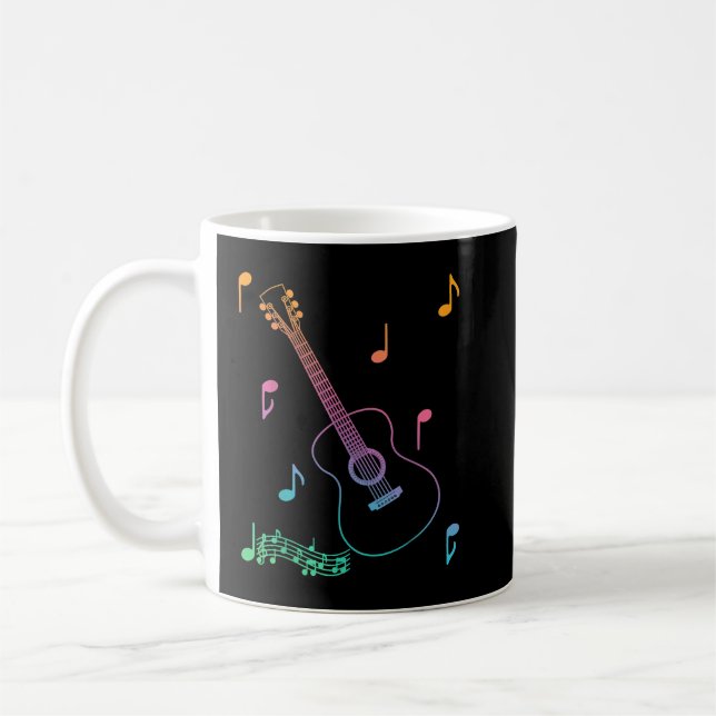 Musiknoter Akustisk Gitarr Kaffemugg (Vänster)