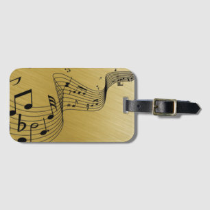 Musiknoter Borstat Guld Bagagebricka