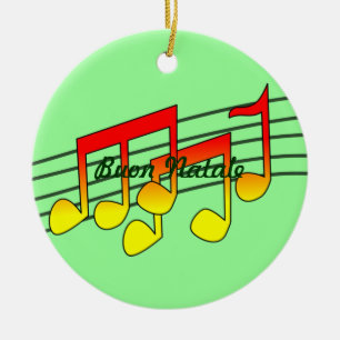 musiknoter Buon Natale julgransprydnad Keramik