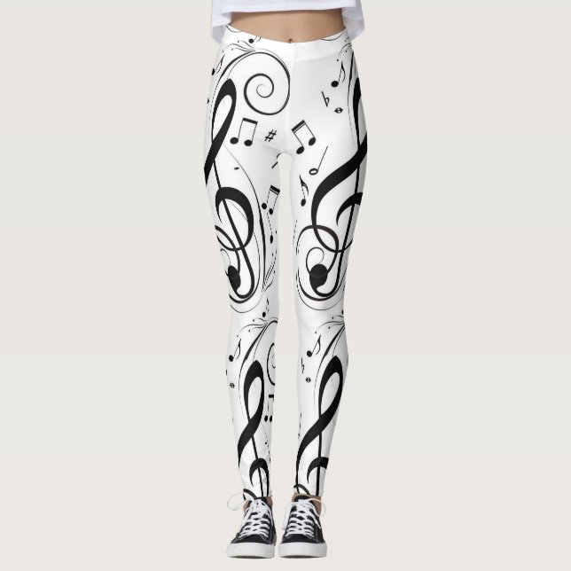 **MUSIKNOTER** LEGGINGS (Framsida)
