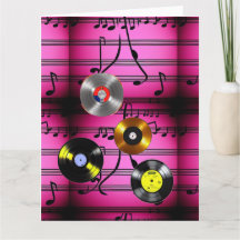 Musiknoter och skivor