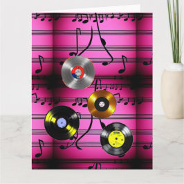 Musiknoter och skivor kort