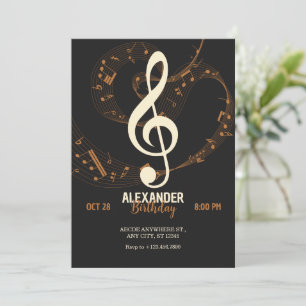 Musiknoter symfoni  inbjudningar
