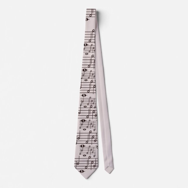 Musiknotmönster i beige slips (Framsida)