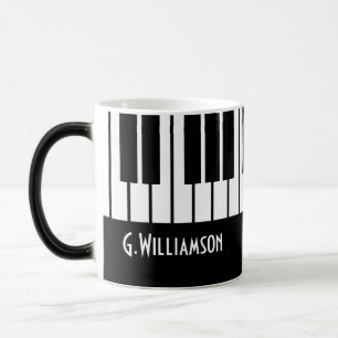 Musikpiano Nycklar Lägg till ditt namn Magisk Mugg