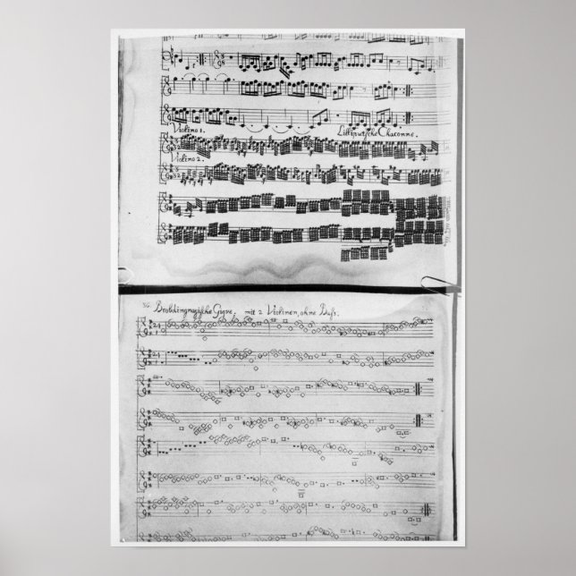 Musikpoäng för Telemann's Suite för två Poster (Framsidan)