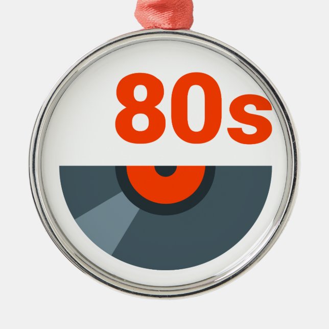 Musikpost på 80-talet i Sten 1980-talet Julgransprydnad Metall (Framsidan)