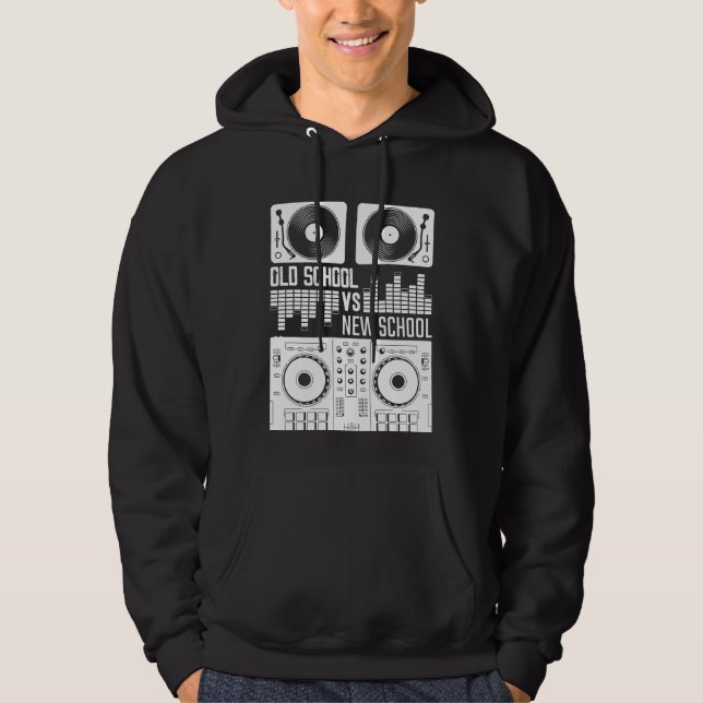 Musikproducent DJ Old school Vinyl electro Techno Hoodie (Framsida)