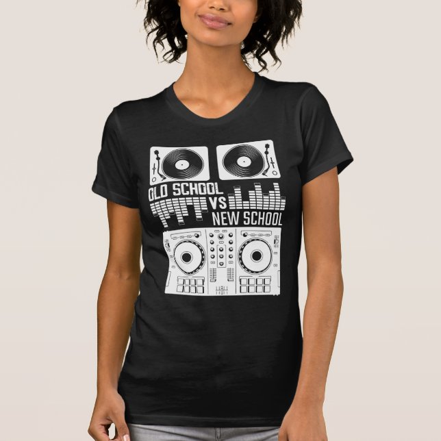 Musikproducent DJ Old school Vinyl electro Techno T Shirt (Framsida)