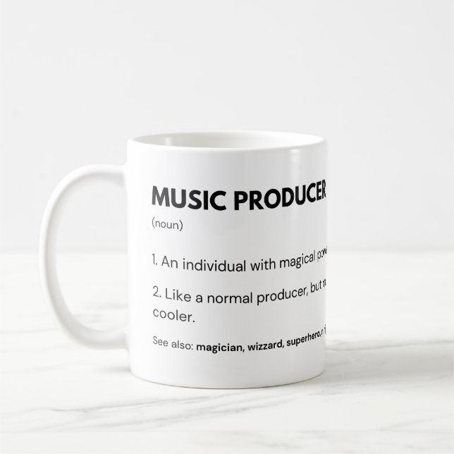 Musikproducent och Audio Ingenjör Kaffemugg (Vänster)