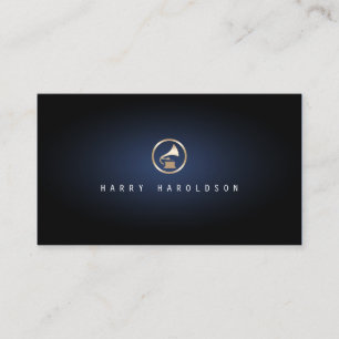 Musikproducenten Gramophone Icon Blue Glow Music Visitkort