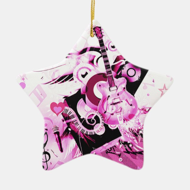 Musikresa,Pink_ Julgransprydnad Keramik (Framsidan)