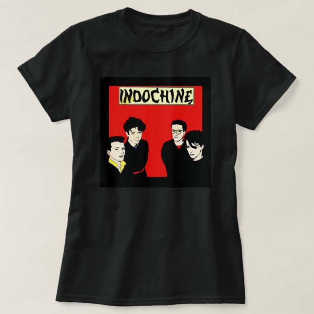 Musikrock för inomhusband på rullar Indochine-band T Shirt (Design framsida)