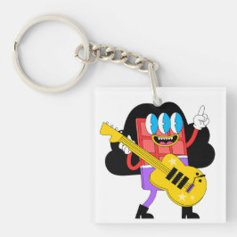 Musikrött Tecknad, färgat med gitarr