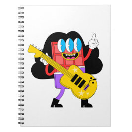 Musikrött Tecknad, färgat med gitarr Anteckningsbok