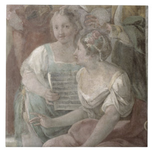 Musikrum (frescoen) (specificera av 60259), kakelplatta