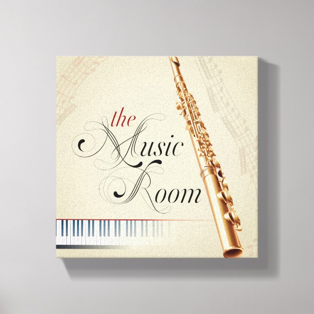 Musikrummets flute canvastryck (Framsida)