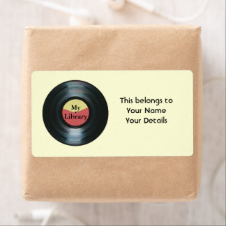 Musiksamlingens vinylpost Namn Gift Märkre-etikett Fraktsedel