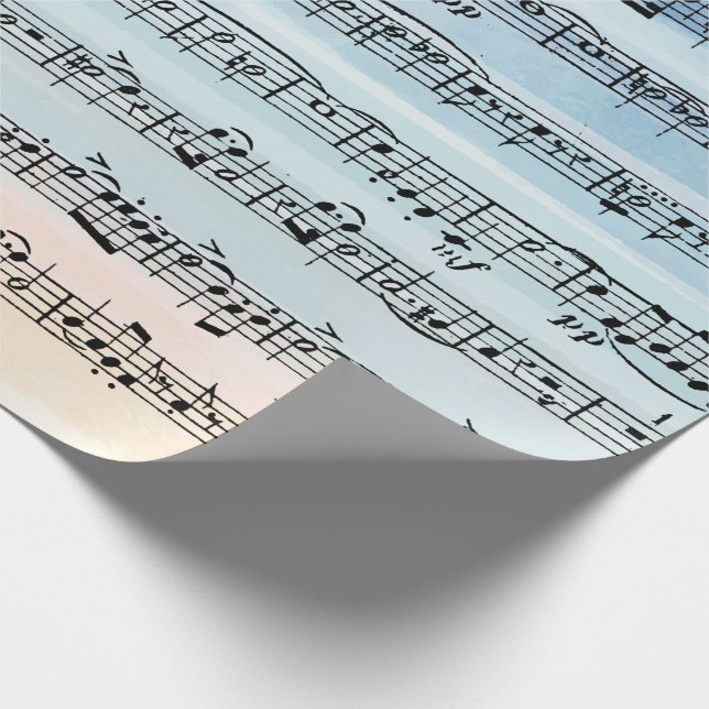 Musiksammansättning på vattenfärg presentpapper (Hörn)