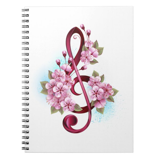 Musiksaxlar med saxblommor anteckningsbok (Framsidan)