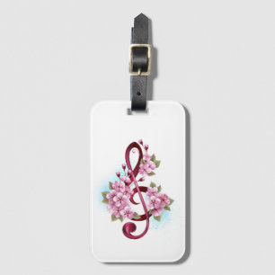 Musiksaxlar med saxblommor bagagebricka