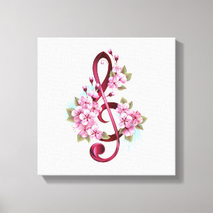 Musiksaxlar med saxblommor canvastryck