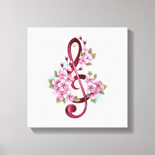 Musiksaxlar med saxblommor canvastryck (Framsida)