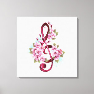 Musiksaxlar med saxblommor canvastryck
