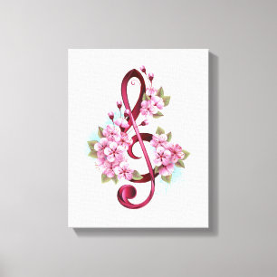 Musiksaxlar med saxblommor canvastryck