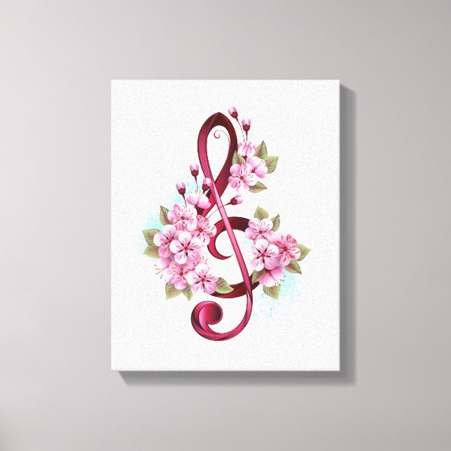 Musiksaxlar med saxblommor canvastryck (Framsida)