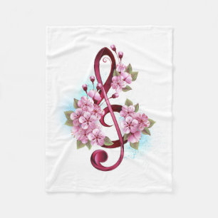 Musiksaxlar med saxblommor fleecefilt