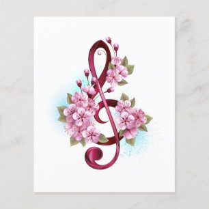 Musiksaxlar med saxblommor flygblad