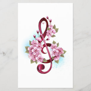 Musiksaxlar med saxblommor flygblad