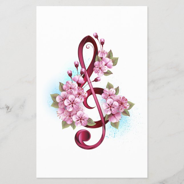 Musiksaxlar med saxblommor flygblad (Framsidan)