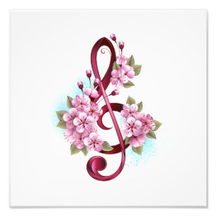 Musiksaxlar med saxblommor fototryck