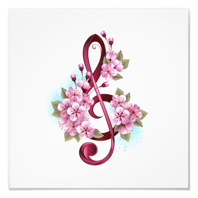 Musiksaxlar med saxblommor fototryck (Framsidan)