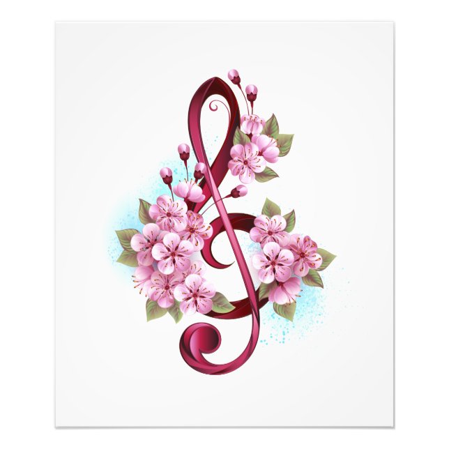 Musiksaxlar med saxblommor fototryck (Framsidan)