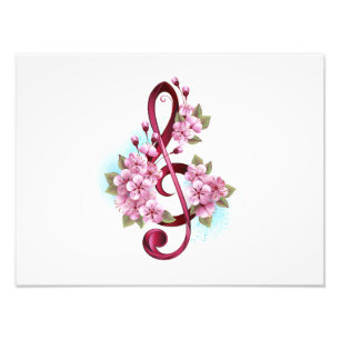 Musiksaxlar med saxblommor fototryck