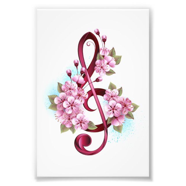 Musiksaxlar med saxblommor fototryck (Framsidan)