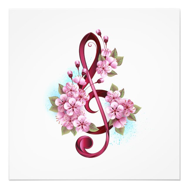 Musiksaxlar med saxblommor fototryck (Framsidan)