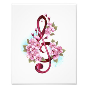 Musiksaxlar med saxblommor fototryck