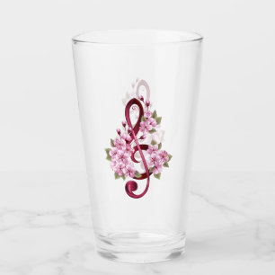Musiksaxlar med saxblommor glaskopp