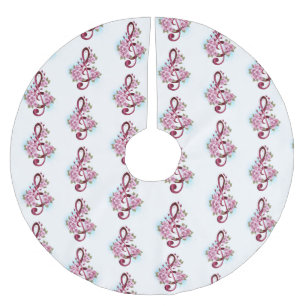Musiksaxlar med saxblommor julgransmatta borstad polyester