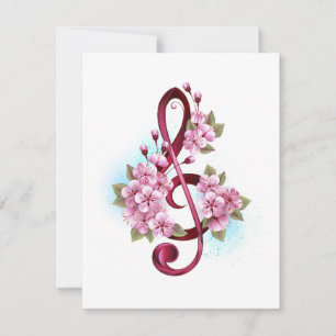 Musiksaxlar med saxblommor julkort