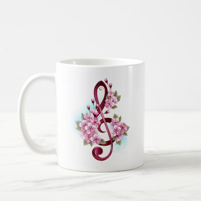 Musiksaxlar med saxblommor kaffemugg (Vänster)