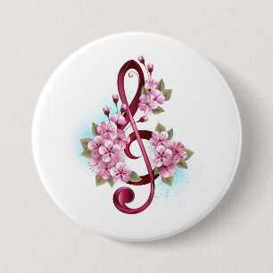 Musiksaxlar med saxblommor knapp